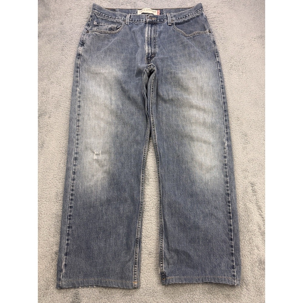 VTG Levis 569 Jeans Men 36x32 Blue Loose Baggy Straight Distress Denim Y2K 04'